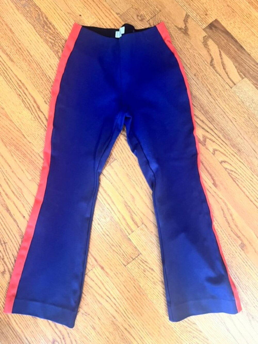Maeve Anthropologie The Margot Kick Flare Pants Navy Red Stripe XS